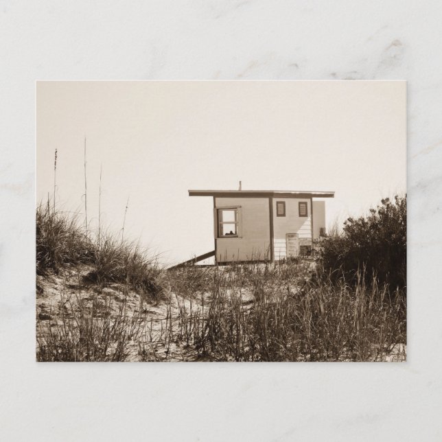 Beach Shack in Sepia Postcard (Front)
