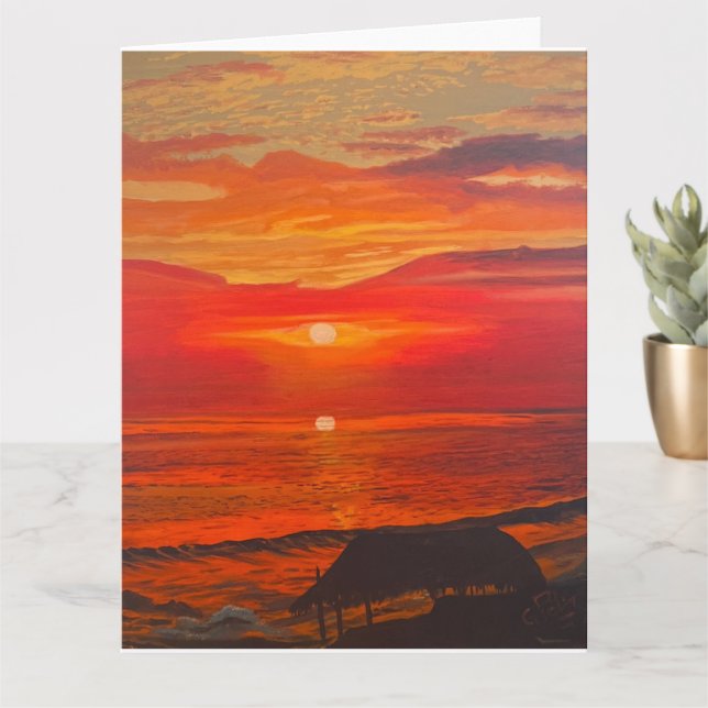 Beach Shack, Original by Gary Poling Card (Small Plant)