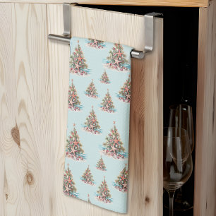 Beach Shell Christmas Tree Pattern Kitchen Towel