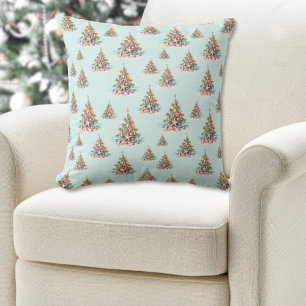 Beach Shell Christmas Tree Pattern Throw Pillow