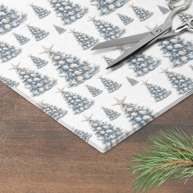 Beach Shell Christmas Tree Pattern Tissue Paper (Beach Shell Christmas Tree Pattern Tissue Paper)
