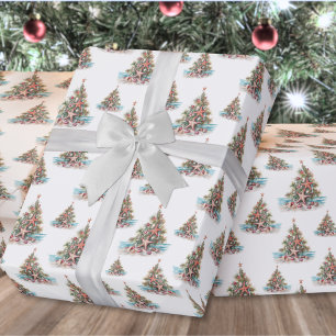 Beach Shell Christmas Tree Pattern Wrapping Paper
