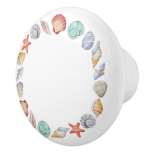 Beach Shell Circle Drawer Knobs