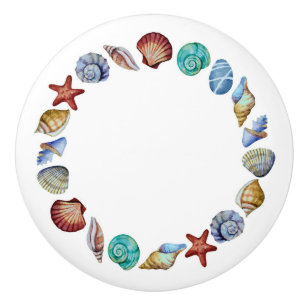 Beach Shell Circle Drawer Knobs Darker Version