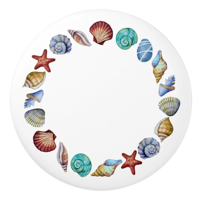 Beach Shell Circle Drawer Knobs Darker Version (Front)