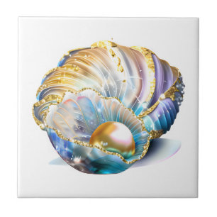 Beach shell fantasy pearl mythical seashell glam  tile