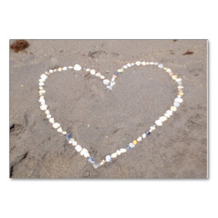 Beach Shell Heart Table Number