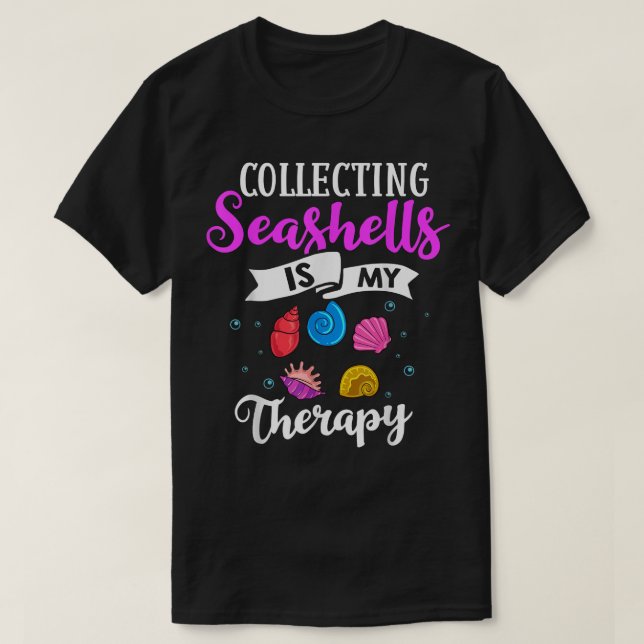 Beach Shelling Seashell Collector Shell Collecting T-Shirt (Design Front)
