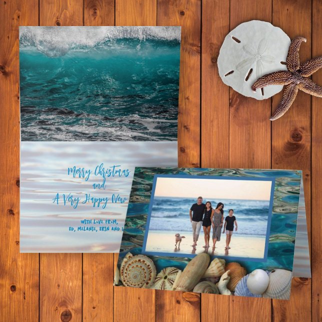Beach Shells Christmas Photo Cards (Creator Uploaded)