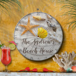 Beach Shells Monogram Dartboard<br><div class="desc">The Beach Shells Monogram dart board is a great addition to your home entertainment. Makes a great gift. Customize with your name.</div>