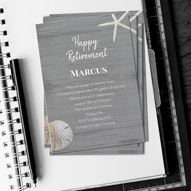 Beach Shells Retirement Party Invitation (Creator Uploaded)