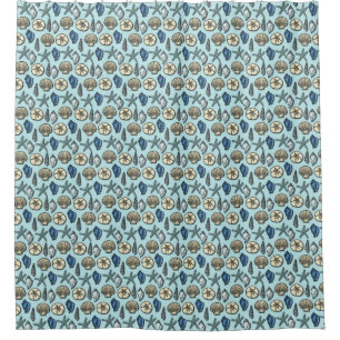 Beach Shells Starfish Seaside Pretty Blue Pattern