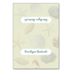 Beach Shells Tented Place Cards and Name Template