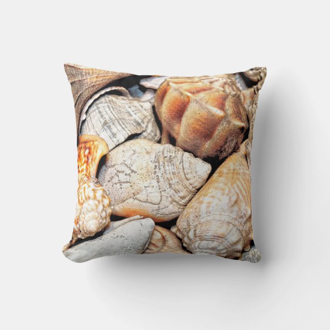 Beach Shells Throw Pillow (Front)