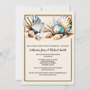 Beach shells tropical seashells iridescent ocean invitation