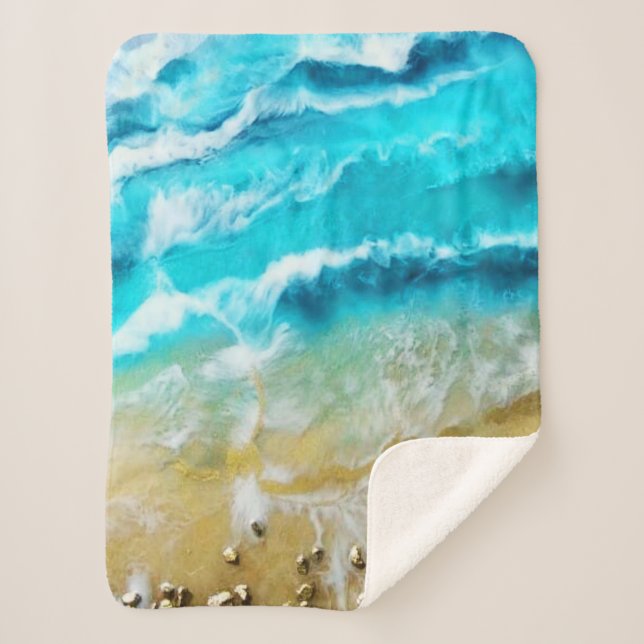 Beach  sherpa blanket (Front)