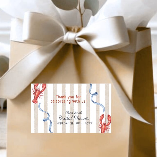 beach She's a Catch Bridal Shower Thank You Sticker (Creator Uploaded)