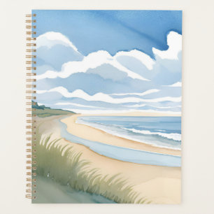 Beach Shore Walk Coastal Ocean Watercolor Planner