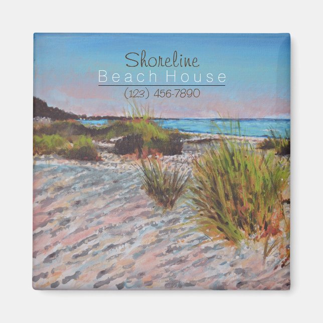 Beach Shoreline Coastal Vacation House Magnet (Front)