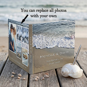 Beach Shoreline Coastal Wedding Photo Guest Book