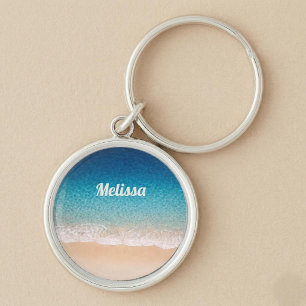 Beach Shoreline Custom Name Keychain