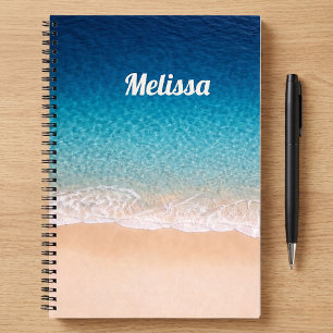 Beach Shoreline Custom Name Notebook
