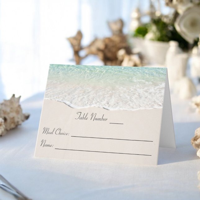 Beach Shoreline Reception Table Card Meal Choice (Creator Uploaded)