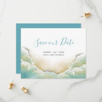 Beach Shoreline Watercolor Save the Date