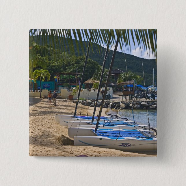 Beach side at Leverick Bay Resort & Marina, 2 Inch Square Button (Front)