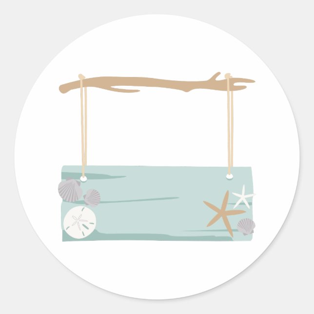 Beach Sign Classic Round Sticker (Front)