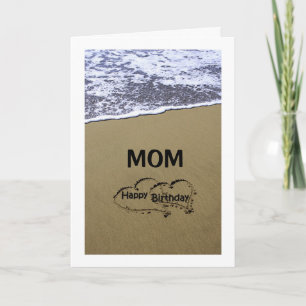 BEACH SIGN SAYS HAPPY BIRTHDAY *MOM* CARD