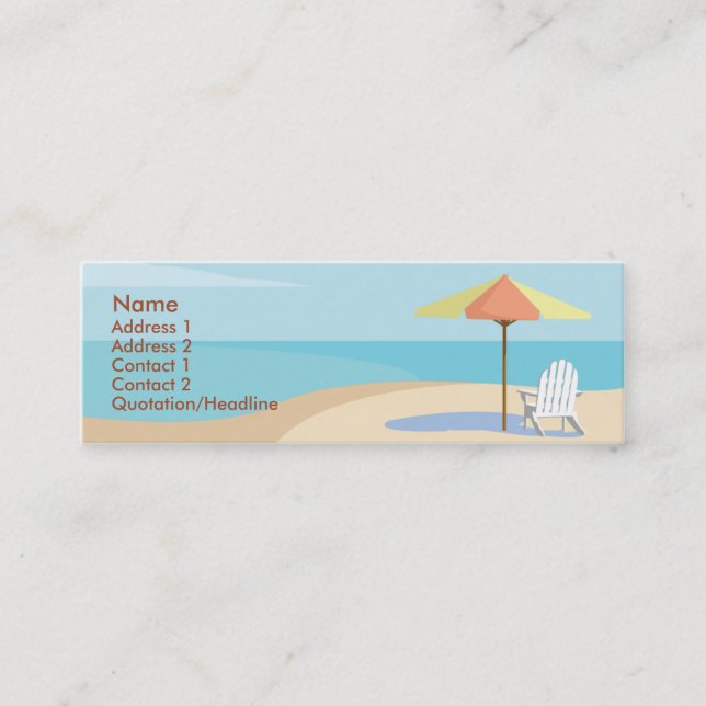 Beach - Skinny Mini Business Card (Front)