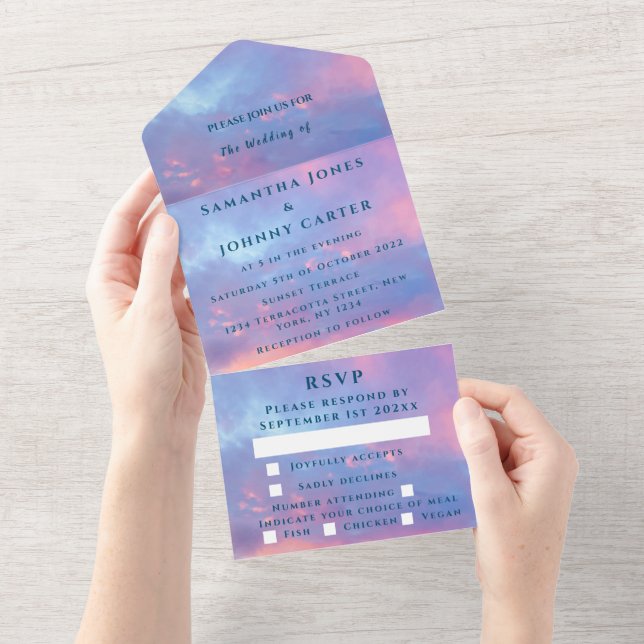 Beach sky Tropical Destination Hawaii Summer All In One Invitation (Tearaway)