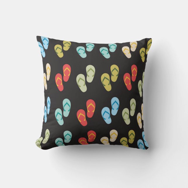 Beach Slippers Pattern Throw Pillow (Front)