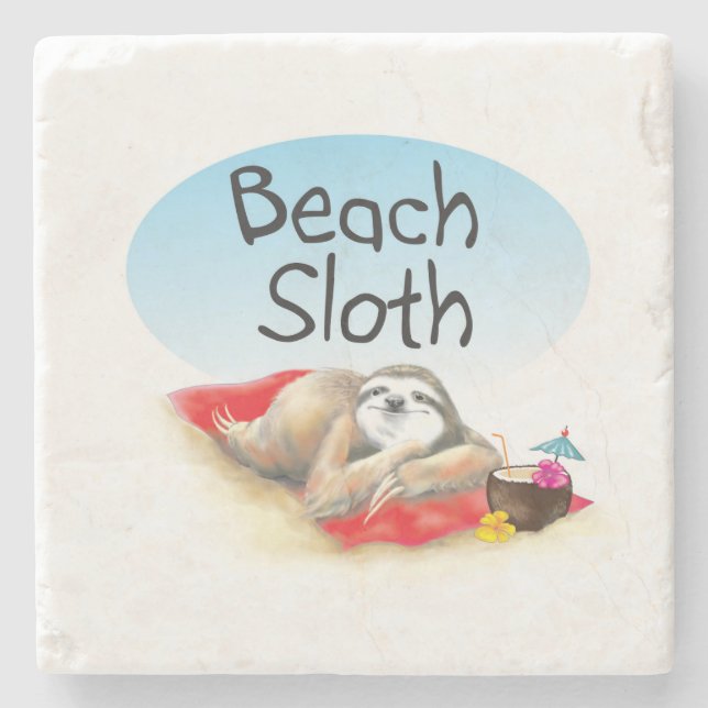 Beach Sloth Coaster (Front)
