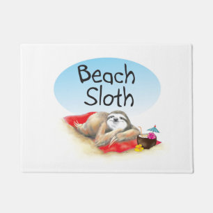 Beach Sloth Door Mat