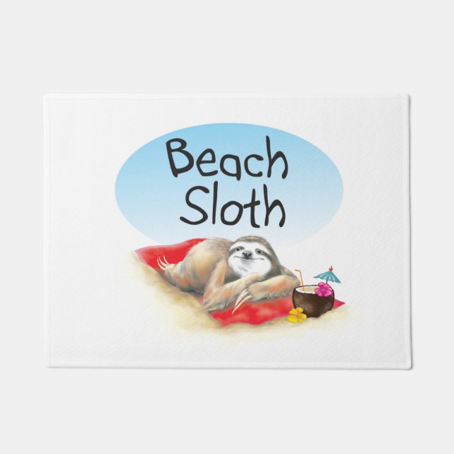 Beach Sloth Door Mat (Front)