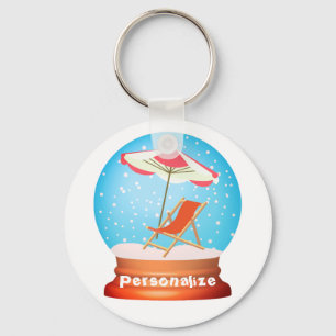 Beach snow globe keychain