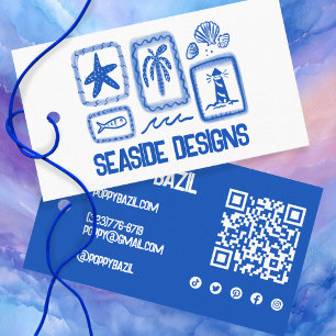 BEACH Social Icon QR Code CUSTOM Hang Tag 
