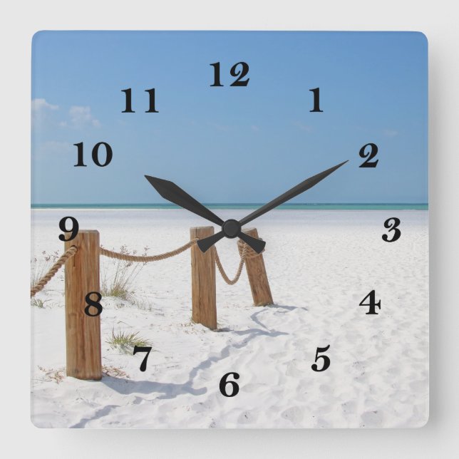 beach square wall clock (Front)