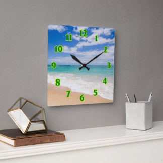 Beach Square Wall Clock