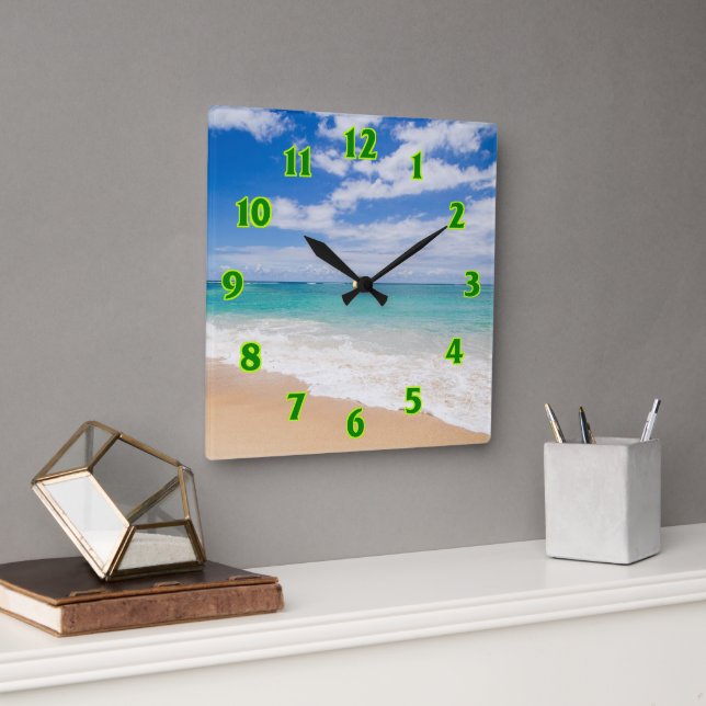 Beach Square Wall Clock (Office)
