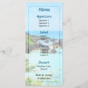 Beach St. Georges Bermuda Wedding Menu