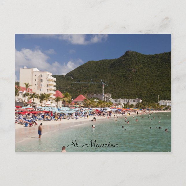 Beach St. Maarten, St. Maarten Postcard (Front)