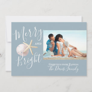 Beach Starfish and Sand Dollar Photo Holiday Card