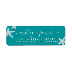 Beach Starfish Green Mariage Adresse de retour