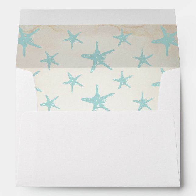 Beach Starfish Invitation Envelope (Back (Bottom))