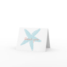 Beach Starfish Note Card Thank You Card