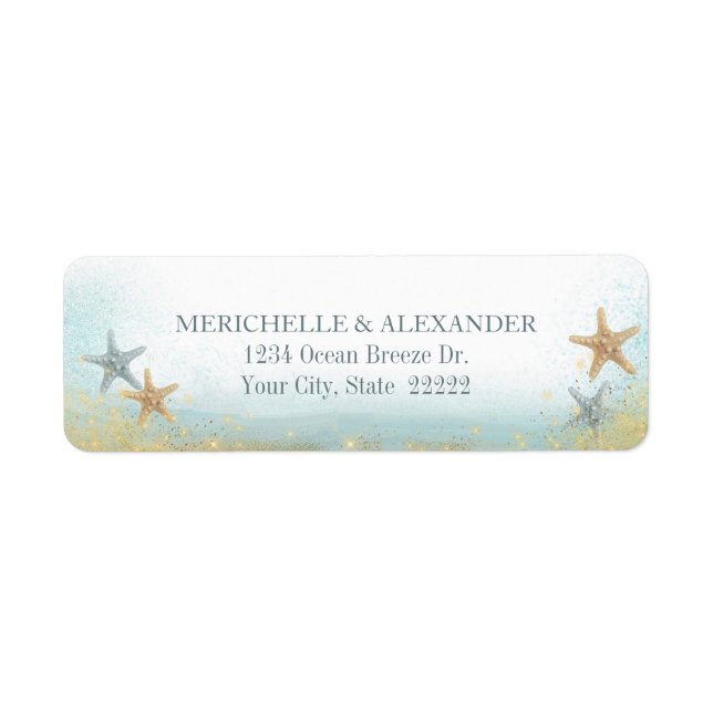 Beach Starfish Ocean Sand Nautique Adresse de reto (Devant)