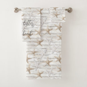Beach Starfish personalized better at the beach Bath Towel Set